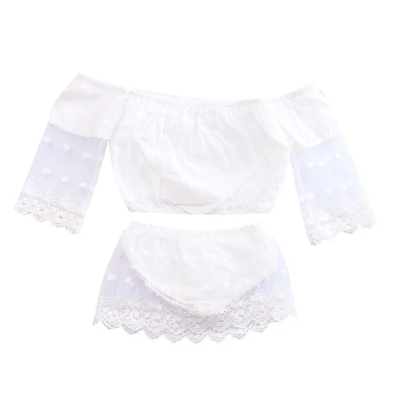 Новинка 2014 года кружевные топы с открытыми плечами и шорты для новорожденных