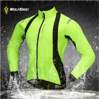 wolfbike winter cycling jackets bicycle thermal fleece sports coat bike windproof long sleeved sportswear mtb windbreaker men