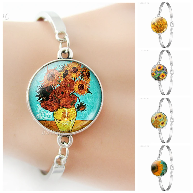 Женский винтажный браслет с подсолнухами | Украшения и аксессуары