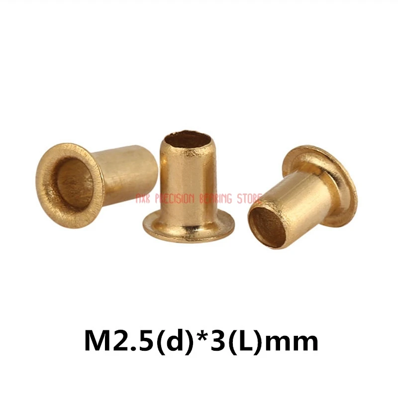 500 шт./лот Высокое качество M2.5(d)* 3(L) мм 2 5 совершенно новые медные полые заклепки