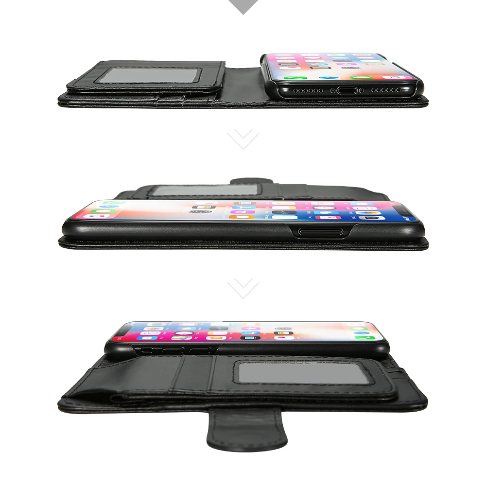 KISSCASE кожаный флип чехол для iPhone X 10 бумажник 6 S 7 Plus роскошный держатель карт 5 5S se 4