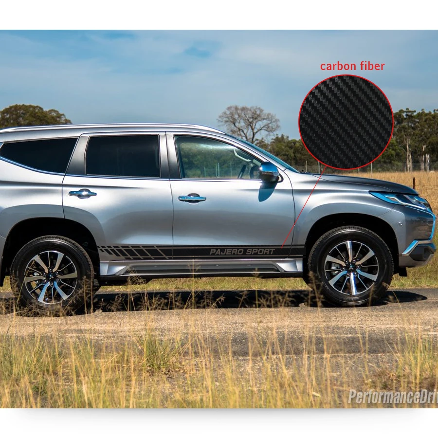 Наклейки для автомобиля Mitsubishi Pajero Sport с градиентной сеткой и боковым корпусом