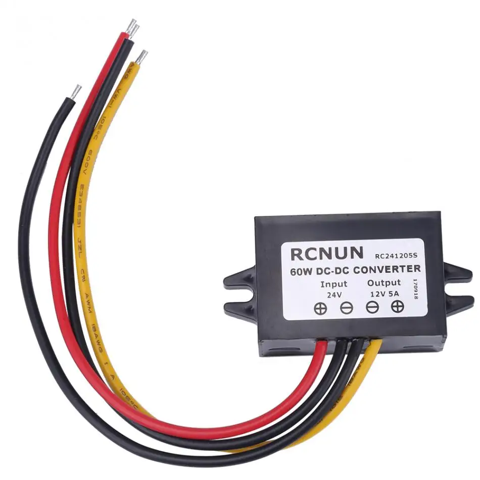 Регулируемый понижающий модуль питания DC24V 12V 60 Вт регулятор напряжения 5A