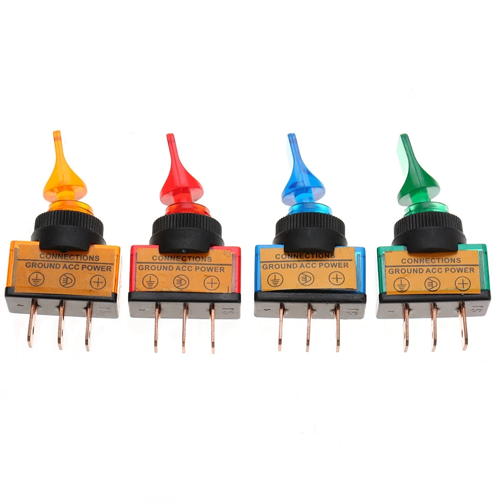 10 шт. 12VDC 20A светодиодный тумблер с короткой ручкой 3 Pin 12 мм ASW 14D переключатели