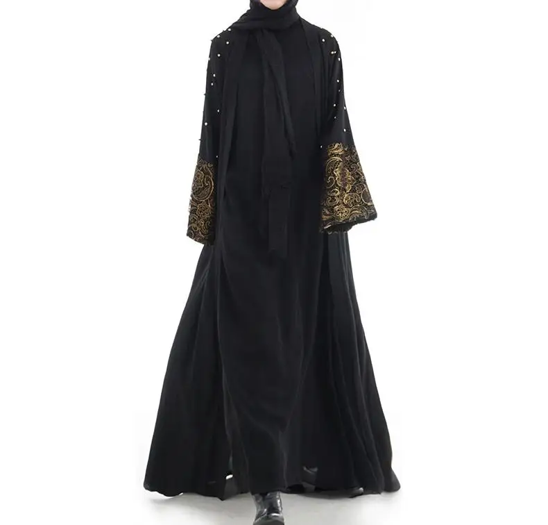 Женский мусульманский кардиган с открытыми плечами Abaya мусульманское платье