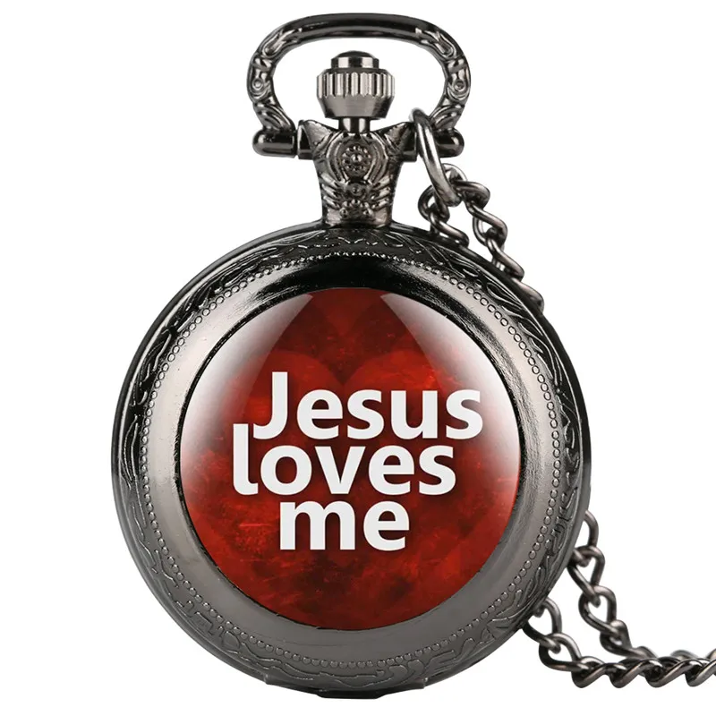 Кварцевые карманные часы серии Jesus Love Me ретро для мужчин и женщин Специальные
