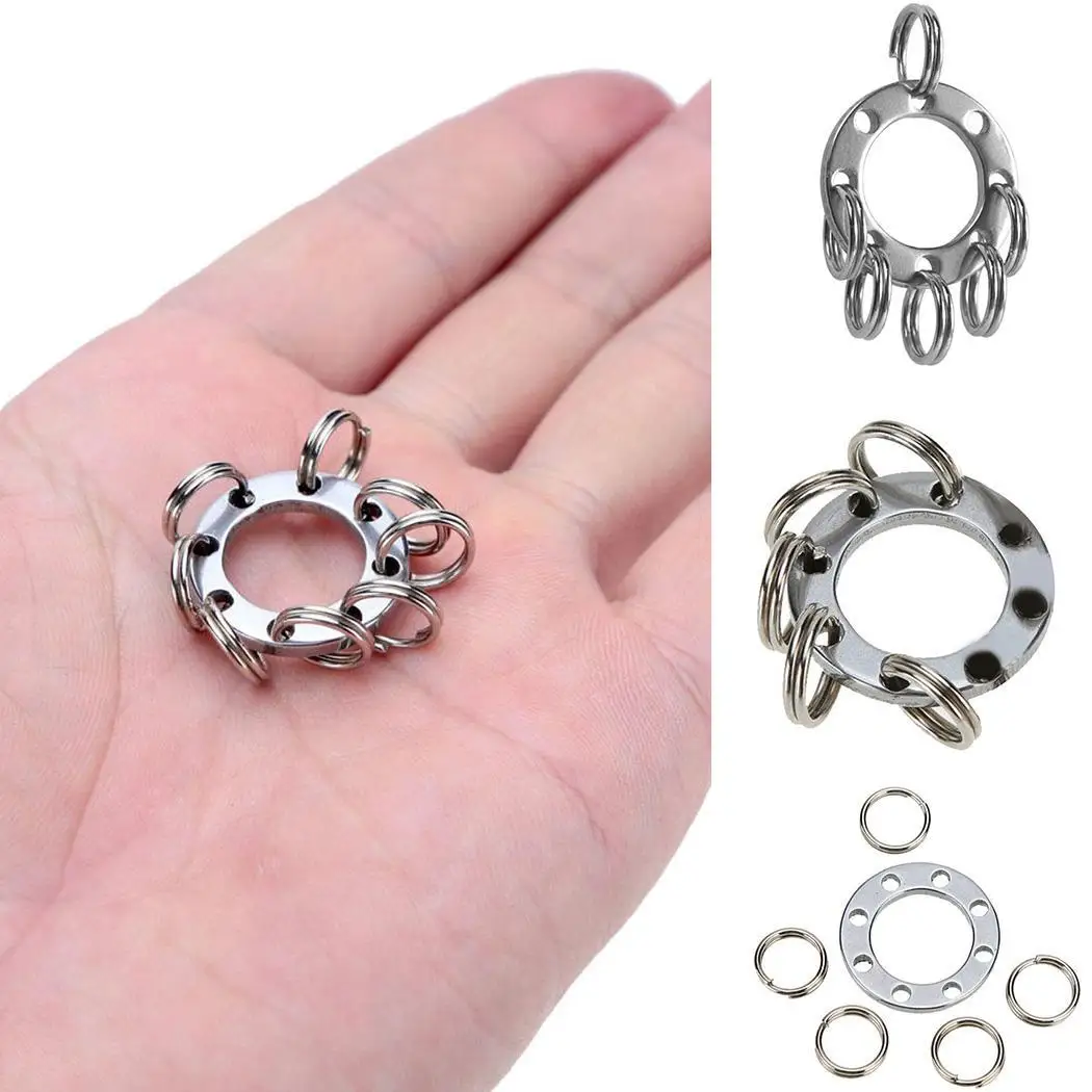 Mini weight Removable and EDC material Round Rings Tool alloy Silver Zinc durable Outdoor light Keychain Key Metal | Украшения и