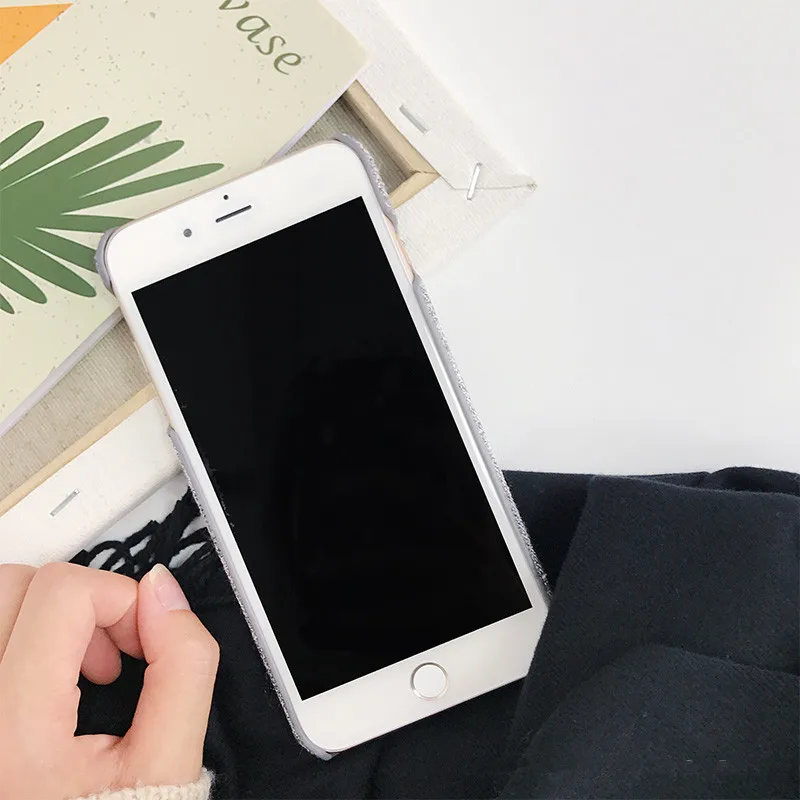 Luxury Plush Fabrics Hard Back Cover For iPhone 7 Case Cotton Linen Cloth Phone Cases X 8 6 6S Plus XR XS Max |
