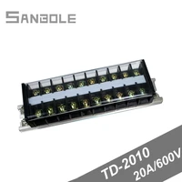 td 2010 connection terminal blocks dual row 20a 600v 10p connect plug in unit connector screw barrier strip