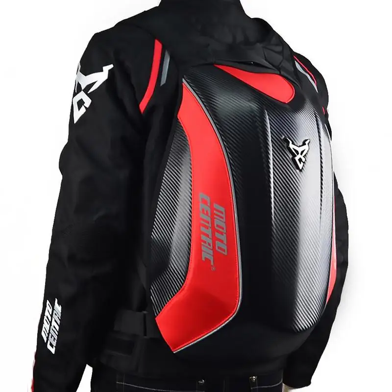 Carbon Fiber Hard Shell Motorcycle Backpack Riding Bag Waterproof Hard Shell Turtle Bag For Kawasaki Style
