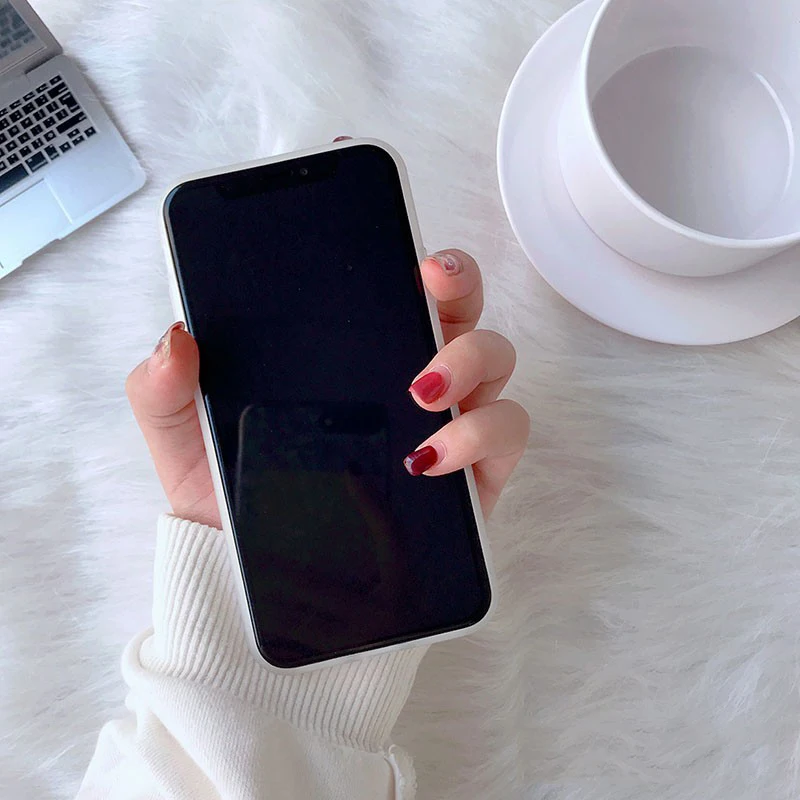 For iphone X XR XS Max Case Blue ray Laser Love Heart Soft silicon Mirror Cases 6 7 8 plus Simplicity Back Cover |