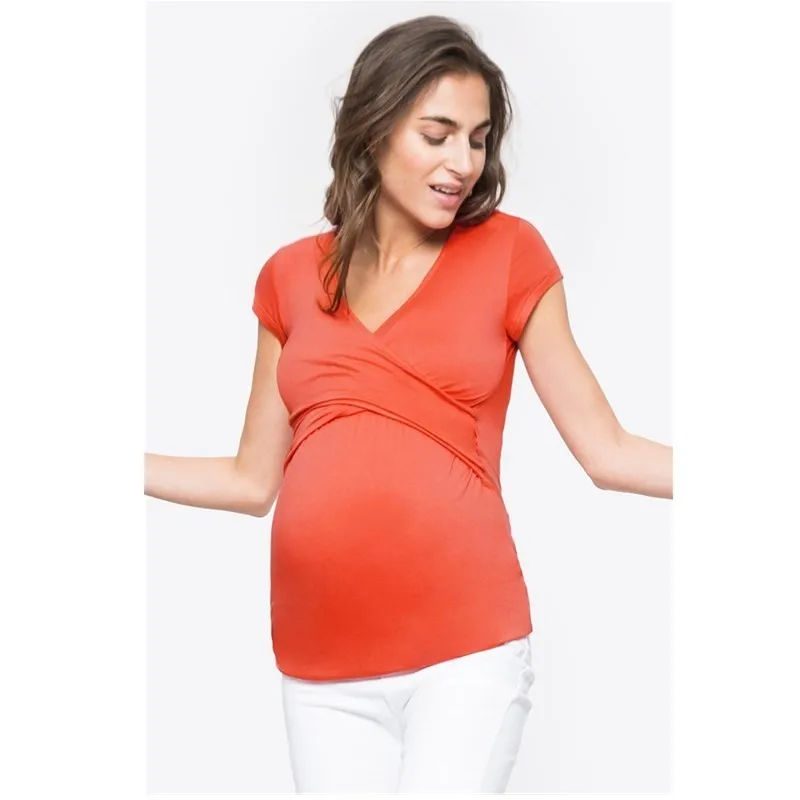 Летняя одежда для беременных модная женская с V образным вырезом кормления