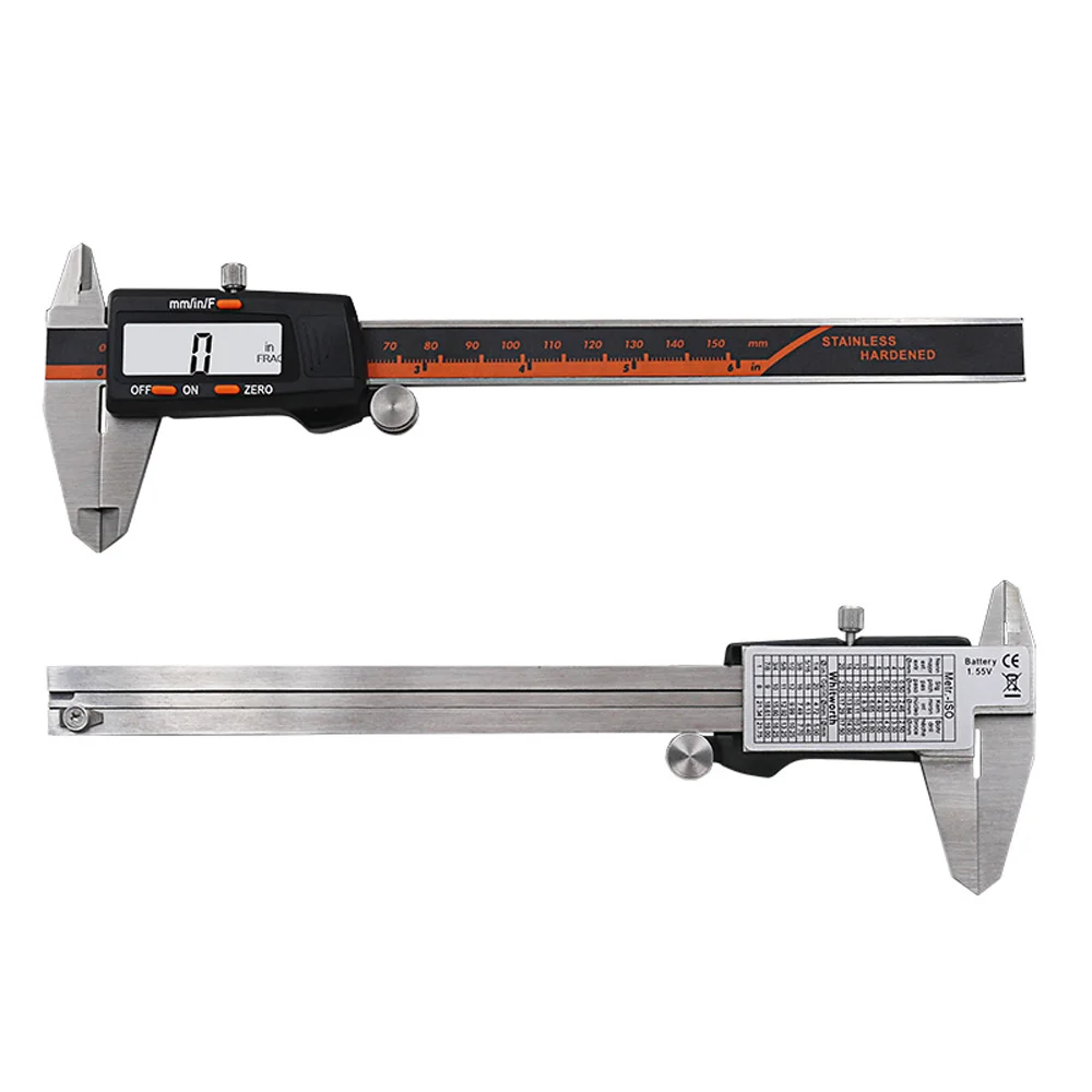 150mm Stainless Steel LCD Display Digital Caliper 6 Inch Fraction / MM High Precision | Инструменты