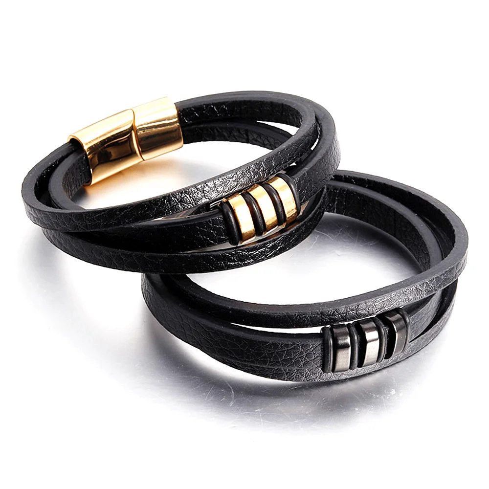 Модные пояса из натуральной кожи браслет для мужчин Jewelry панк Нержавеющая сталь