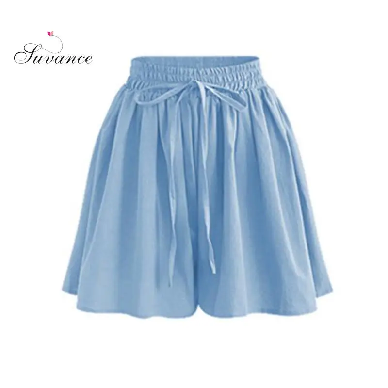 Suvance Summer Casual 6 Solid Color Patchwork Big Size M-6xl Loose Elastic Women Shorts | Женская одежда