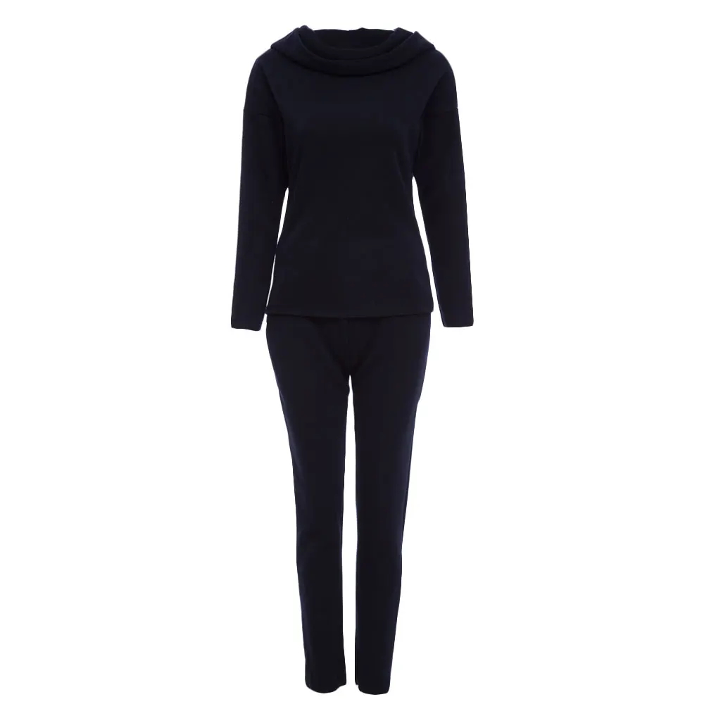 Женский комплект 2 шт. толстовки штаны одежды теплая одежда однотонный