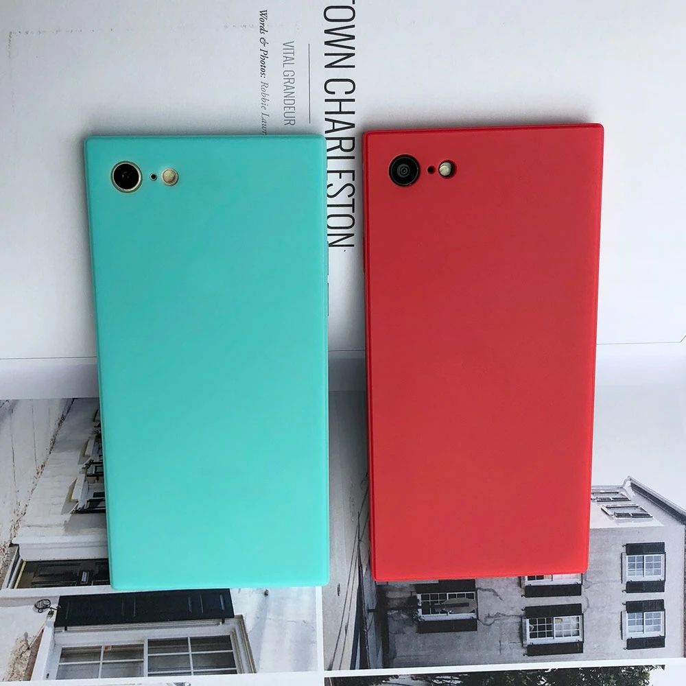 KISSCASE яркие квадратные чехлы для телефонов iPhone X Xs чехол 6 S 7 8 Plus силиконовый мягкий