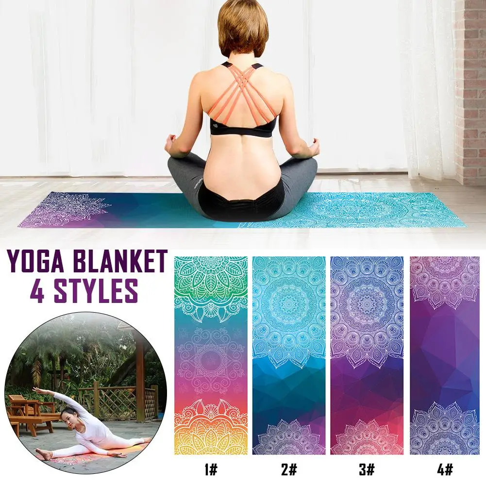 

2mm PVC Diamond Double-sided Non-slip Sweat-absorbent Yoga Mat Printed Cloth Towel Fitness Practice Pilates Blanke