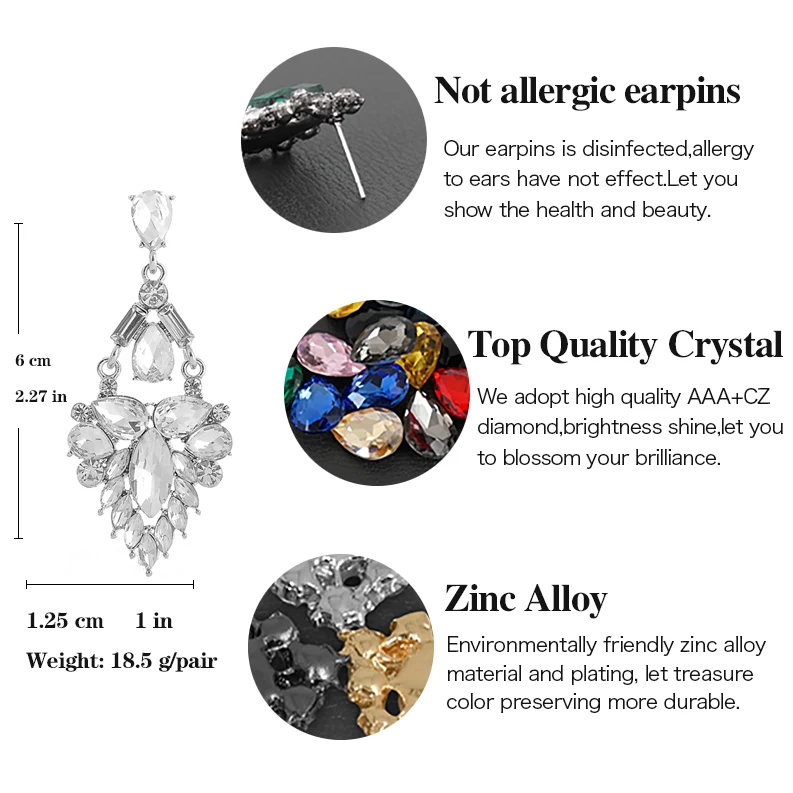 Висячие серьги VEYO с кристаллами женские винтажные ажурные модные ювелирные