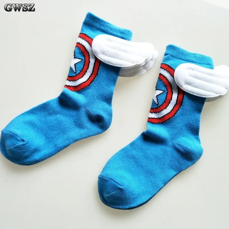 Детские носки с супергероями из мультфильмов Прямые Носки для мальчиков мужские