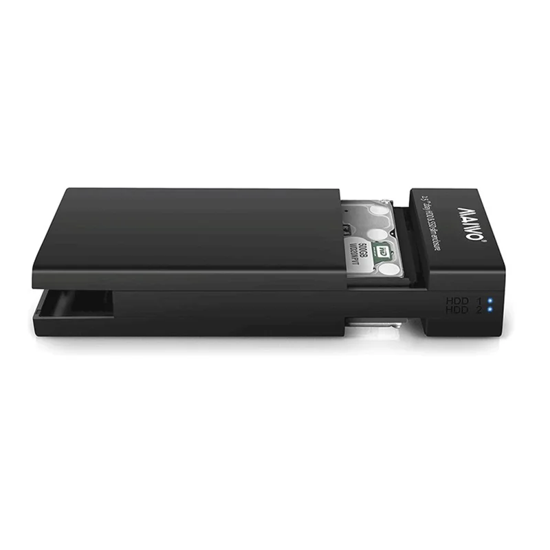 Быстрая скорость 2 отсека USB3.0 HDD корпус двойной 5 дюймовый жесткий диск Raid для