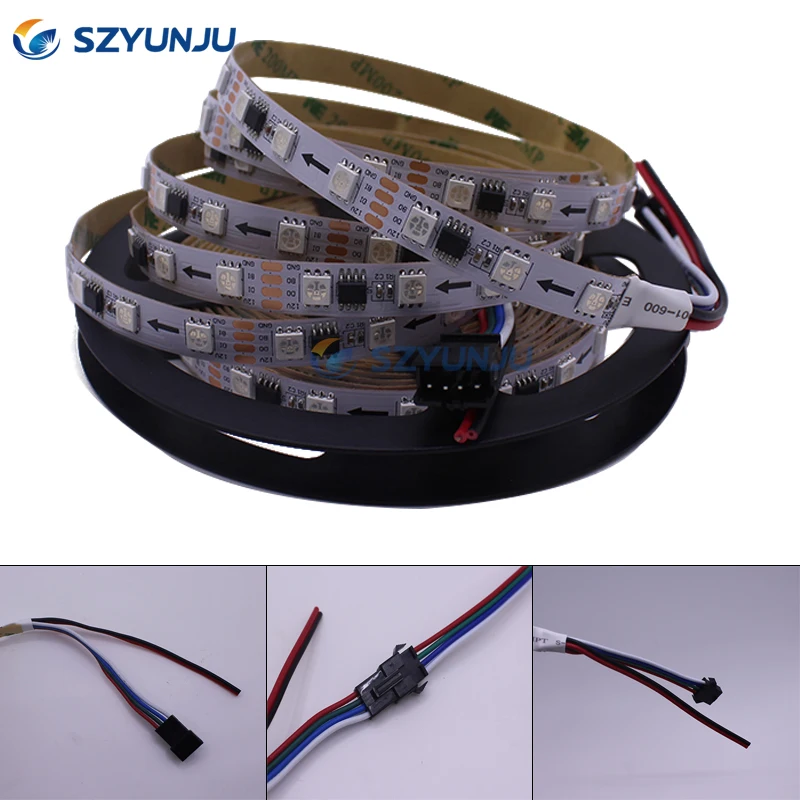 WS2818 IC DC12V 5050 RGB полноцветный светодиодный ленточный светильник непрерывная 30 60leds/M