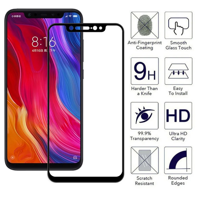 Закаленное стекло с полным покрытием для Redmi 6 6A 6pro 5plus Защита экрана Xiaomi A2 lite