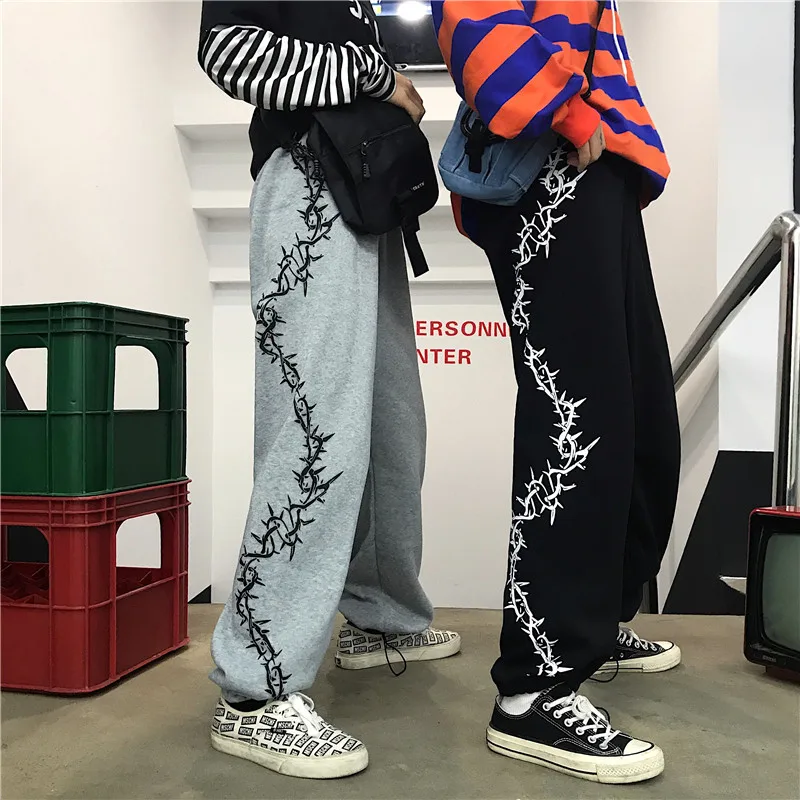 Женские повседневные свободные брюки Harajuku весенние спортивные штаны с принтом и