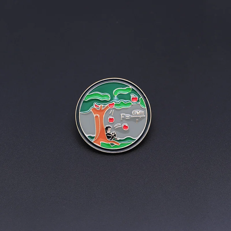 20 шт./лот эмалированная брошь в форме буквы физическая формула Newton Apple значок для