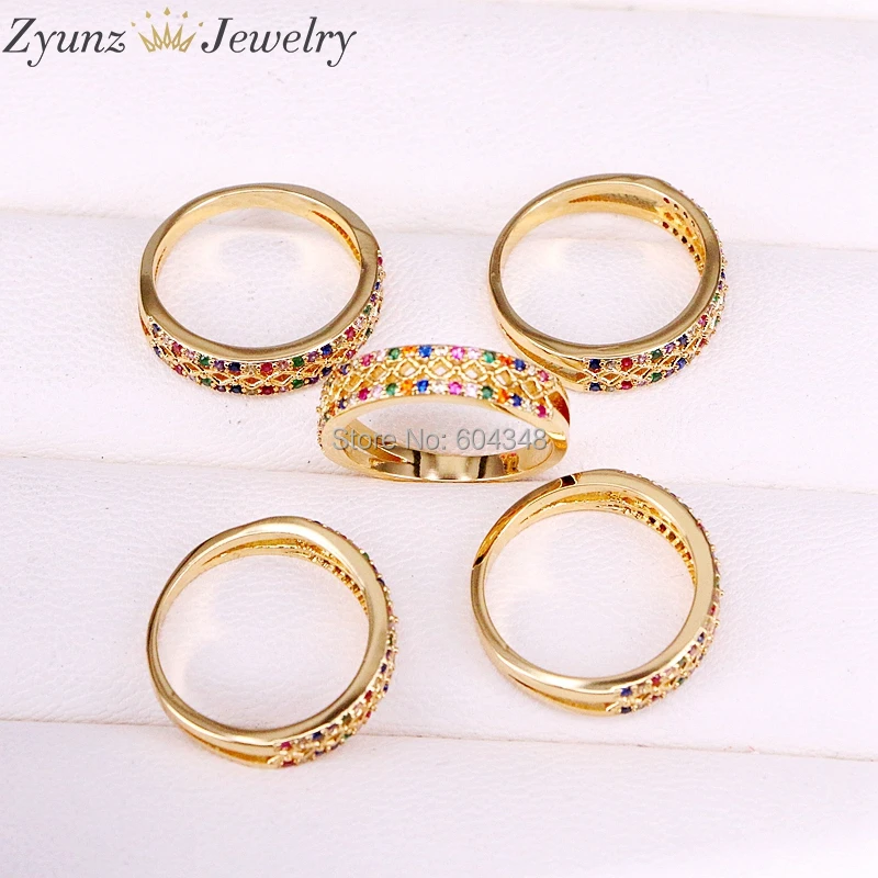 5PCS ZYZ338-0193 Shining CZ Rings for Women Romantic Ring 2019 Luxury Design Delicate Gift Fashion Jewelry Femme | Украшения и