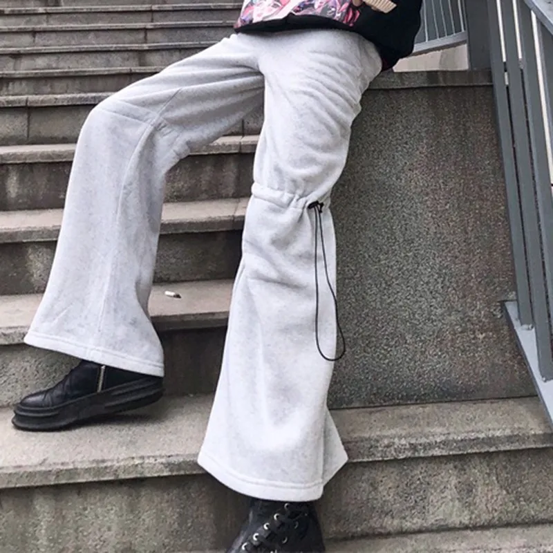VGH Autumn Winter Women Pant High Waist Loose Pockets Harajuku Sports Trousers Flare Pants 2019 Fashion Korean New | Женская одежда