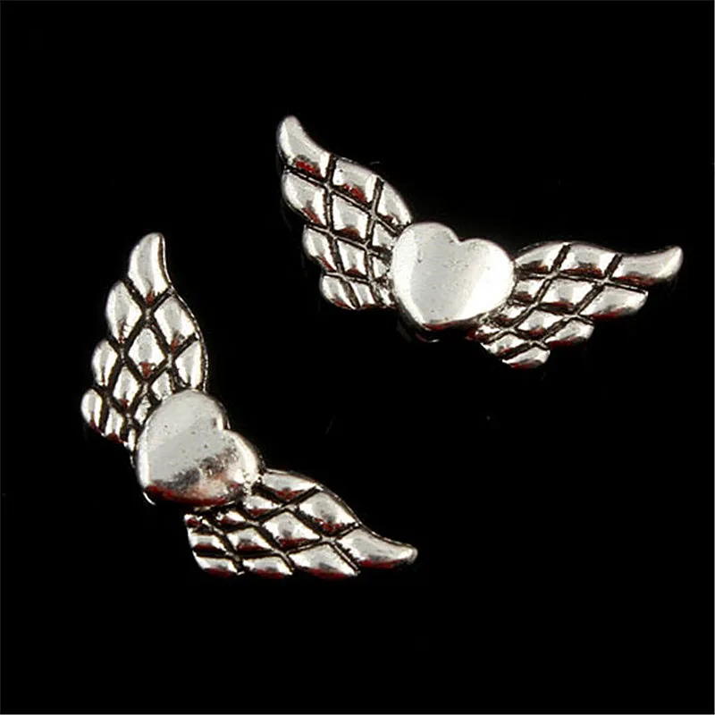 20 шт. двухсторонние Крылья Ангела тибетские Подвески Кулон Бусы подходит браслет