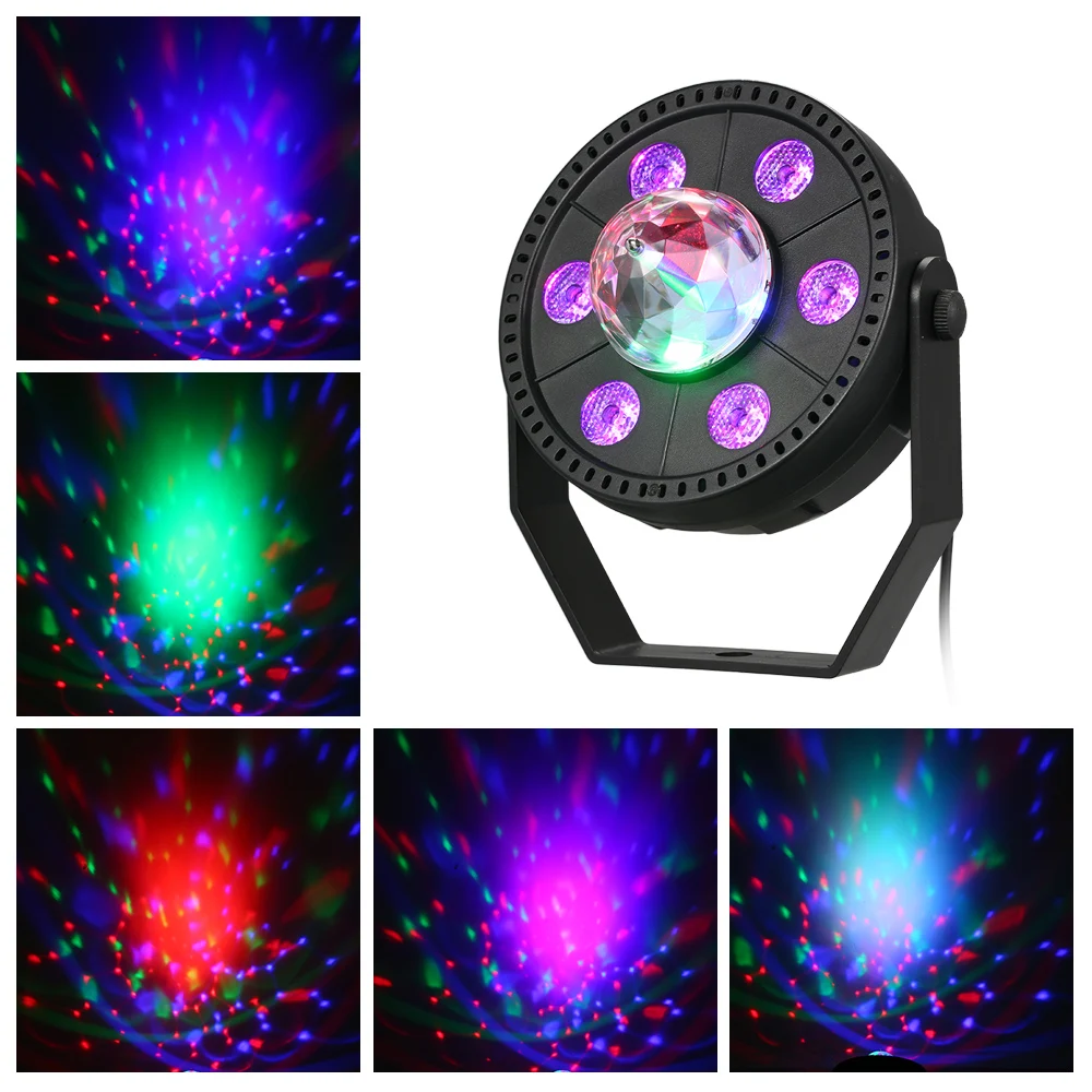 7 Вт цветная (RGB) Светодиодная лампа для сценических эффектов шар магического