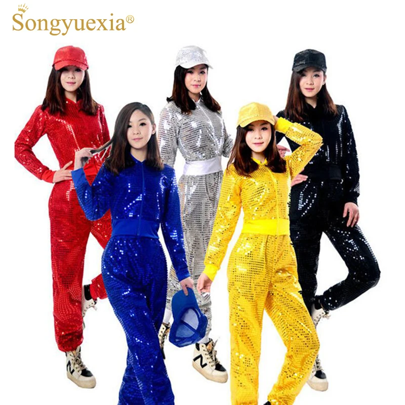 SONGYUEXIA для взрослых джаз хип хоп фотоблестки одежда выступлений на сцене женские
