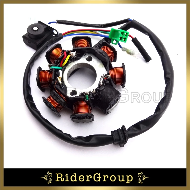 8 Катушек полюсов статор зажигания ротор магнето для GY6 125cc 150cc двигатель