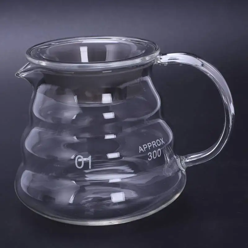 Новый V60 Pour Over Glass Range кофе сервер Carafe капельного чайник Brewer Barista Percolator прозрачный