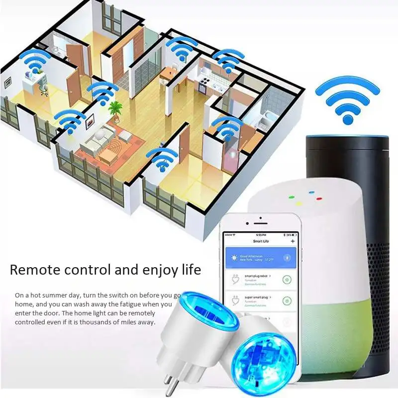 Умная вилка Wi Fi розетка для контроля мощности таймер мониторинга энергии