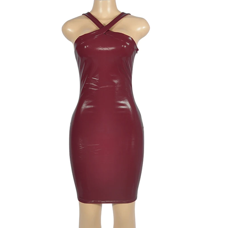 Colysmo пикантные PU Кожаные модельные туфли Для женщин Холтер вырезать Slim Fit Bodycon