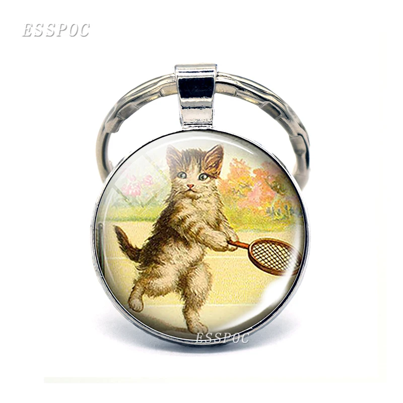 Брелок для ключей в готическом стиле цепочка с полным лунным черным котом кошкой