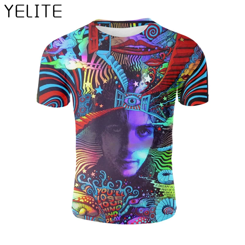 YELITE 2019 летняя красивая футболка с короткими рукавами и принтом Больших Глаз