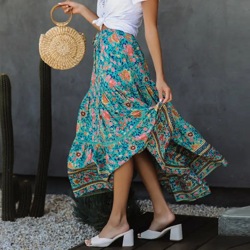 Женские юбки средней длины с цветочным принтом mэлегантная Праздничная юбка