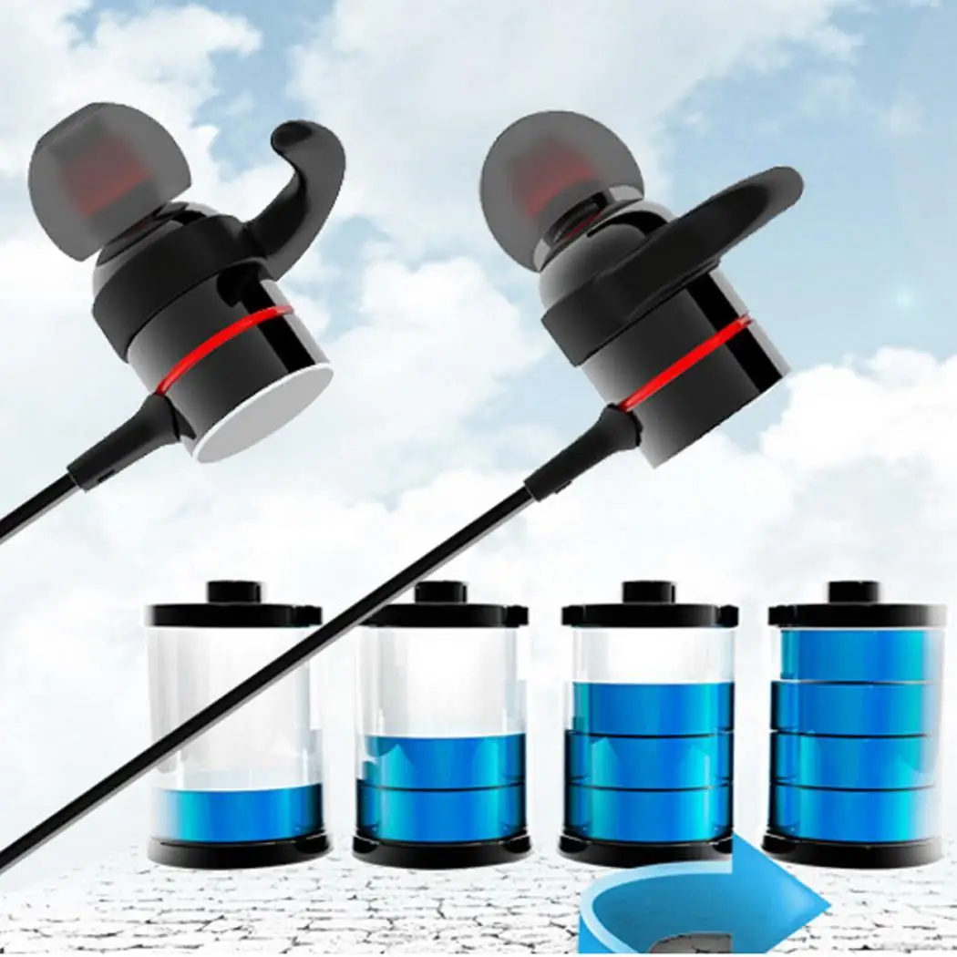 Беспроводные магнитные Bluetooth наушники спортивные стерео басы музыкальные Smart holzer