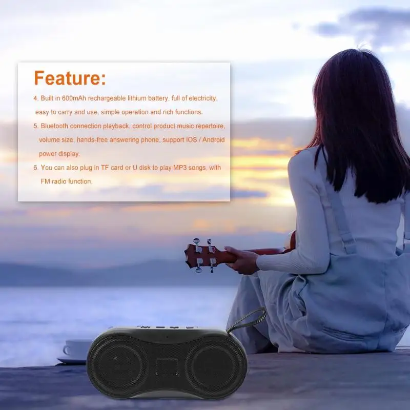 Беспроводной мини Bluetooth динамик портативный аудио музыкальный плеер Поддержка TF