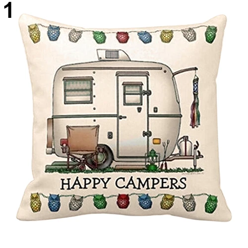 Туристический автомобиль Сова квадрат Happy Camper наволочка для подушки пледы дома