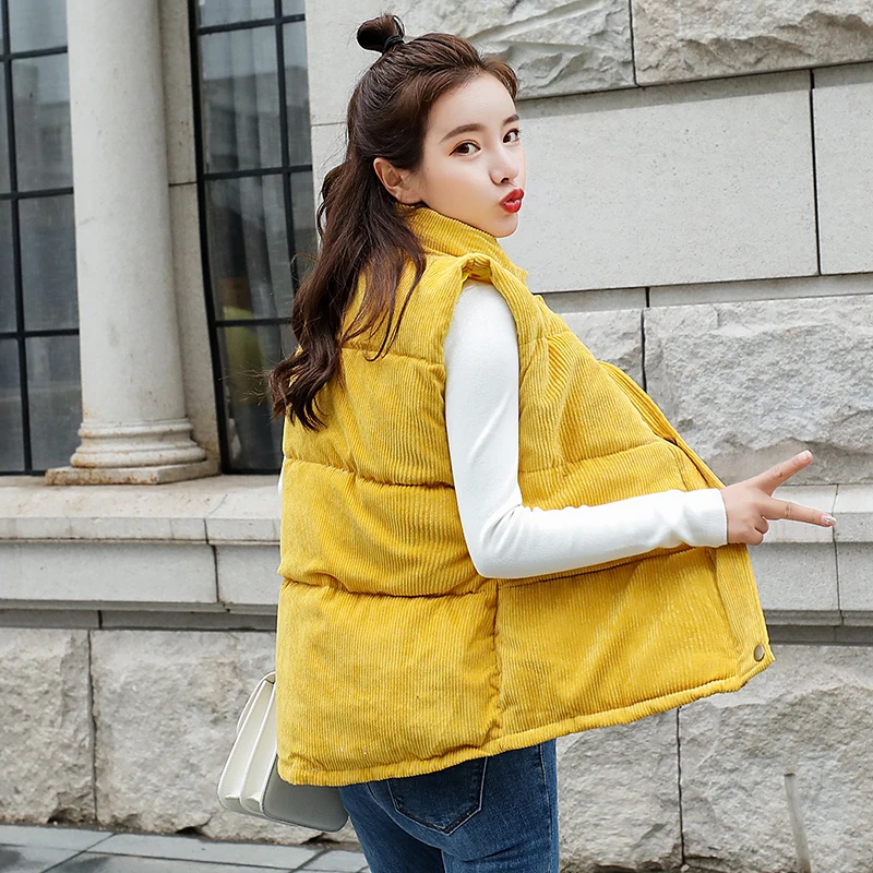 

2018 new women down cotton vest jacket female Colete Feminino Waistcoat big plus size cute warm outerwear