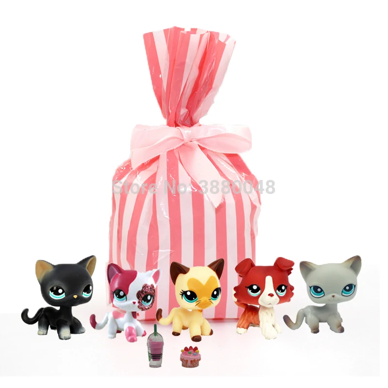 LPS CAT 5 шт./пакет pet shop милые игрушки кошки стоячие маленькие короткие волосы