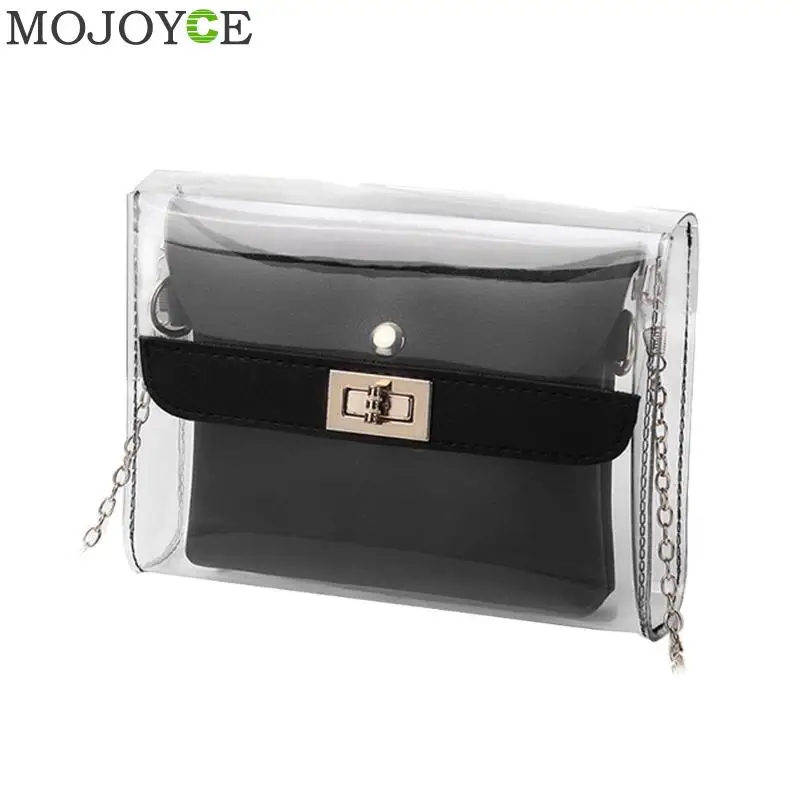 Модная Прозрачная Чистая сумка клатч через плечо для женщин 2 шт./компл. 2019