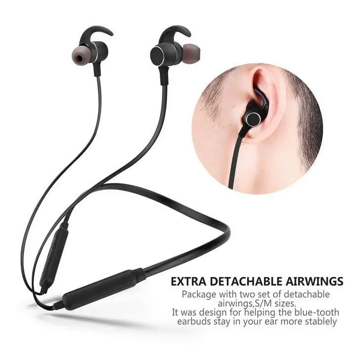 Общие беспроводные bluetooth наушники спортивные музыкальные черные красные