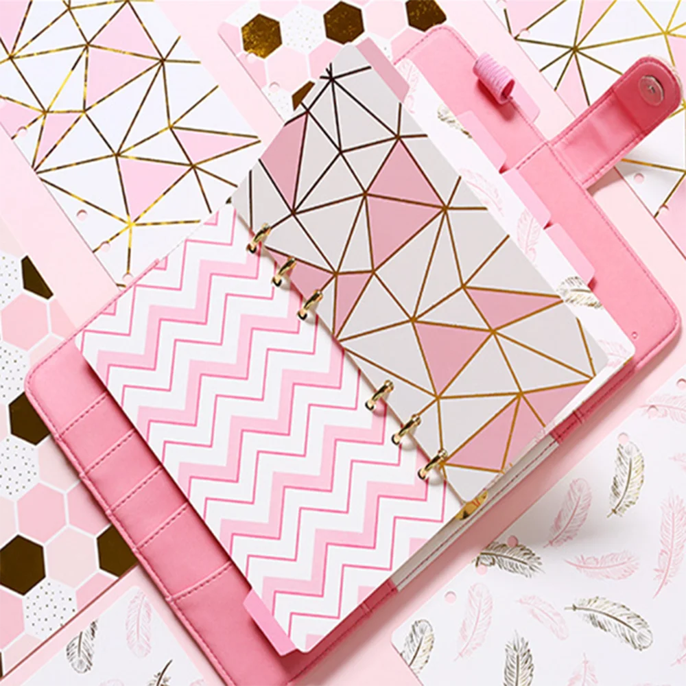 5pcs Notebook Index Pages Kawaii A5 Diary Planner Dividers 6 Holes Loose Leaf Spiral Labels Agenda Accessories|Записные книжки| |