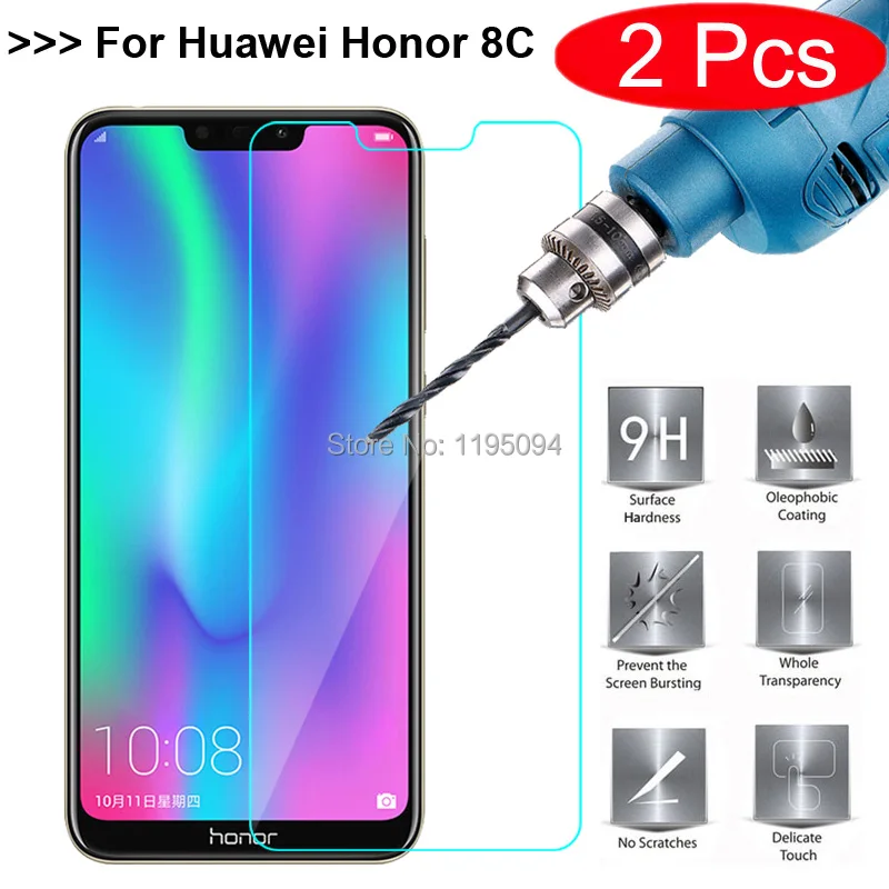 2 шт 2.5D 9 H ультратонкое закаленное стекло для huawei Honor 8C 6 26 &quotпротектор экрана 8 C